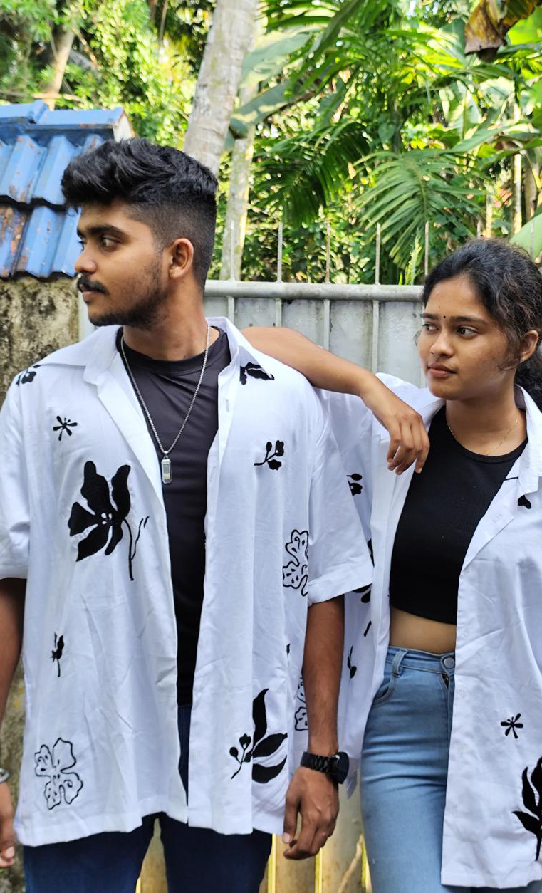 White embroidered cotton shirt