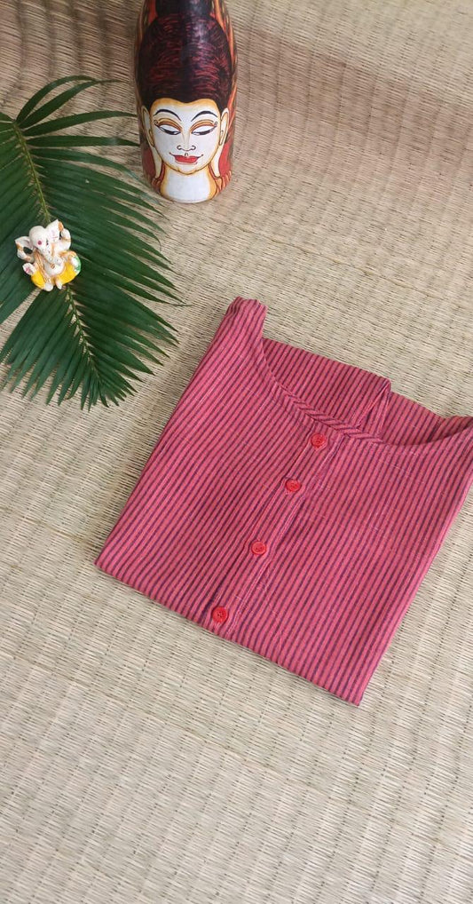 DARK PINK STRIPED TUNIC