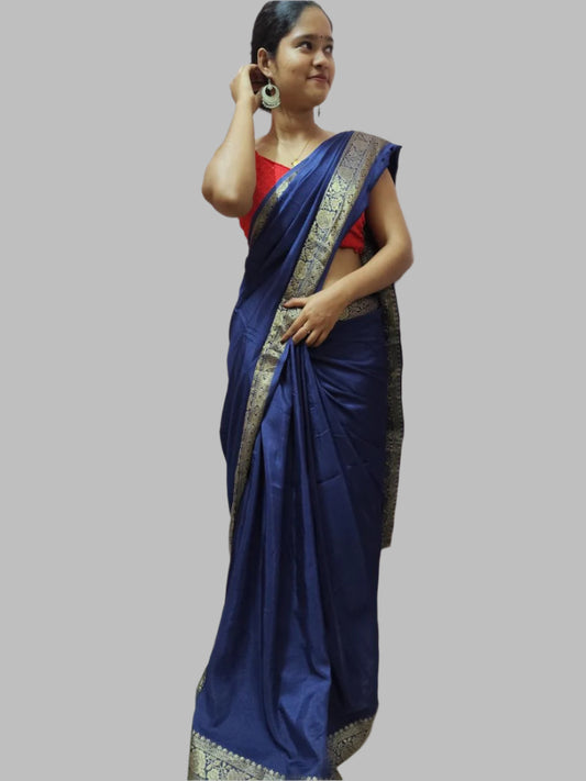 Blue borders saree