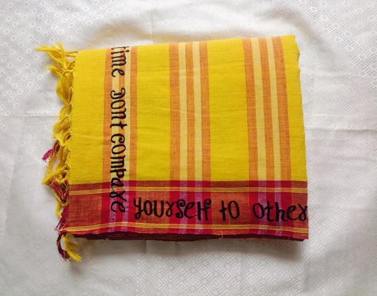 Deep yellow handloom saree