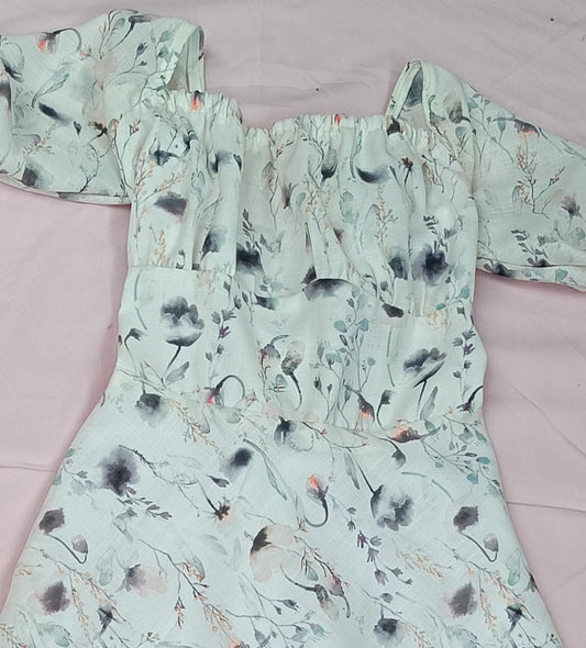 Linen Floral Dress