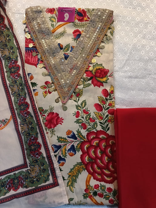 V neck kash design salwar suit