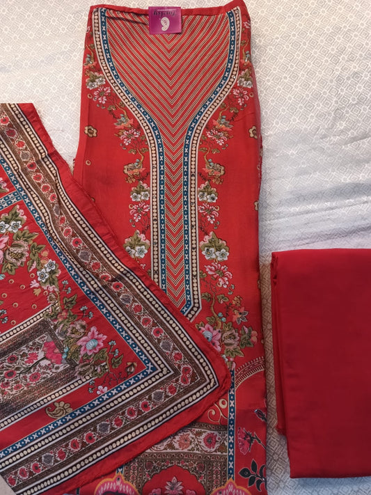 Modal Pink Salwar Set with floral design