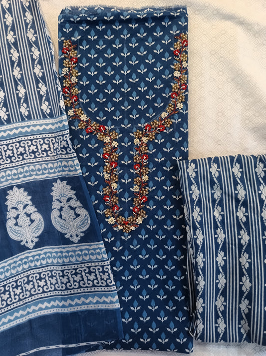 Soft Cotton Handwork Salwar Set Material