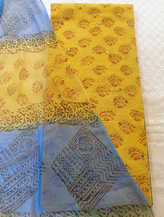 Net Cotton Salwar Set Material