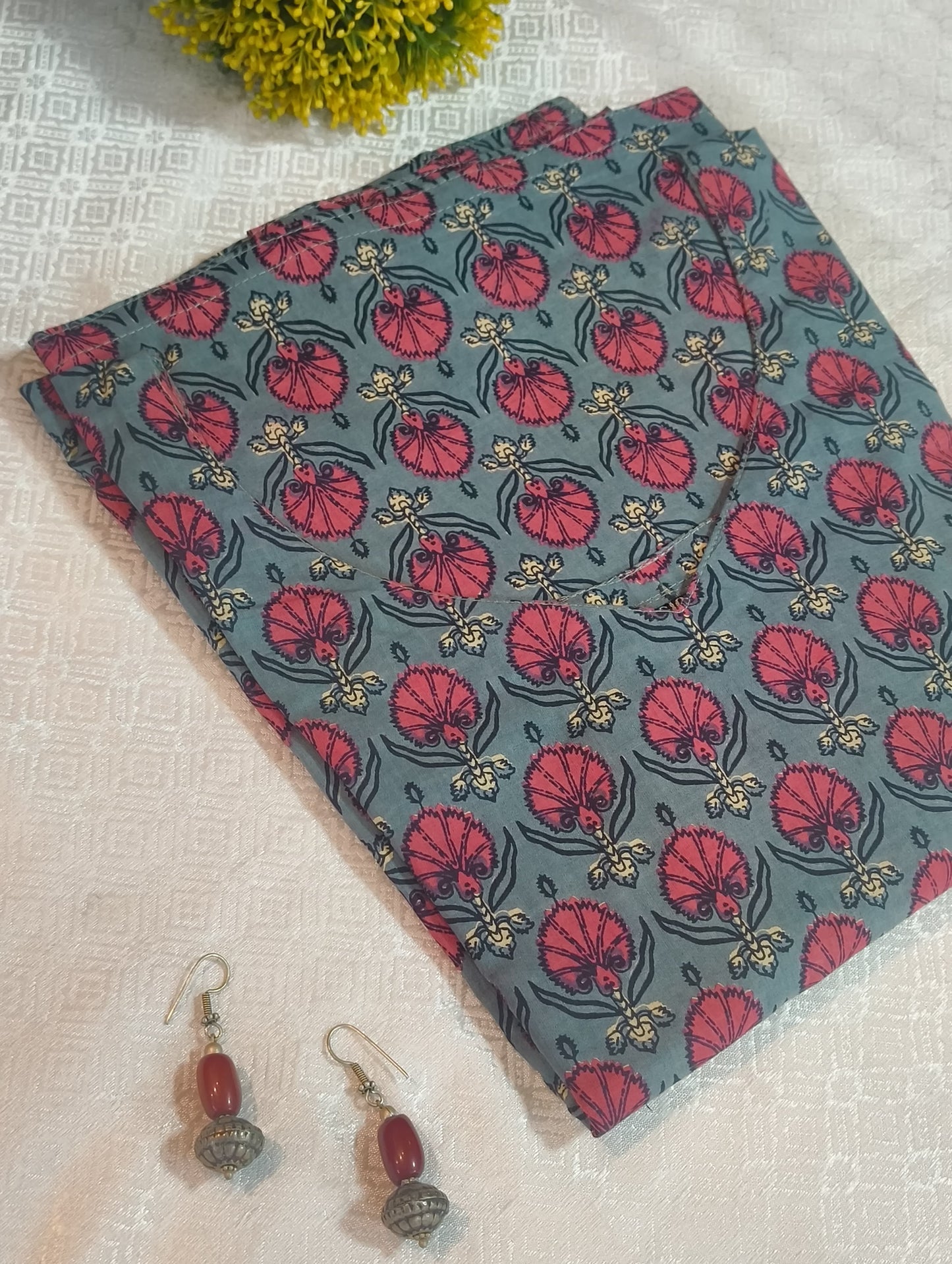 Floral Print Cotton Kurti
