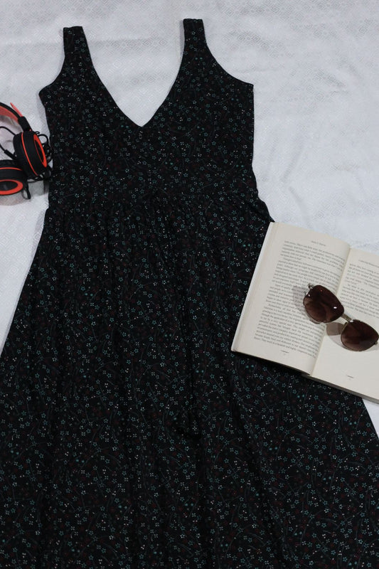 Crepe Dark Grey Printed Dress