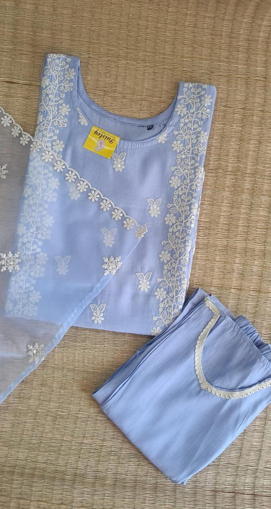 lavender top bottom and duppata