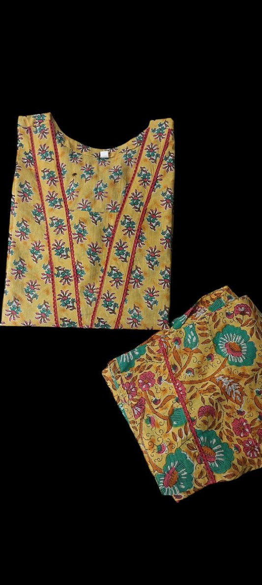 Yellow cotton top and pants