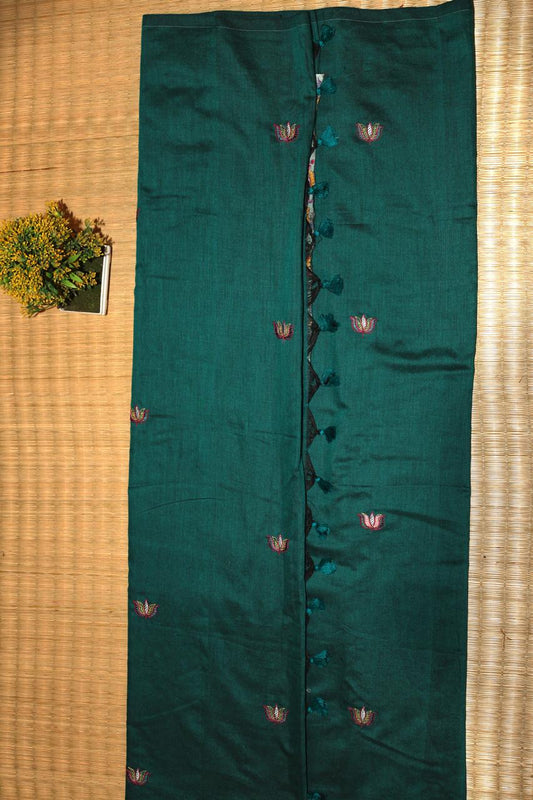 Cotton linen saree with small motifs