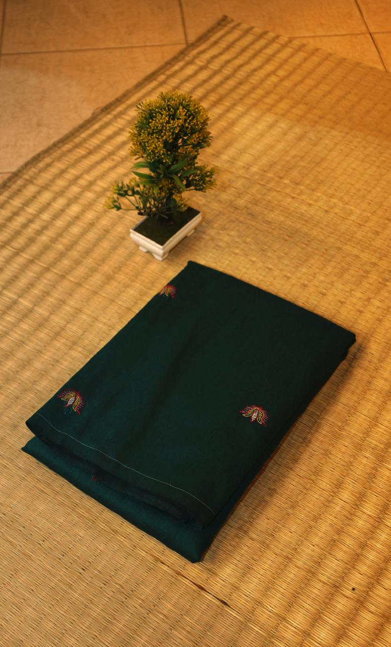 Cotton linen saree with small motifs