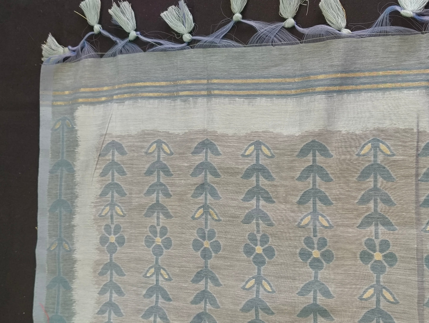 Linen material with hand embroidery (top and shall)
