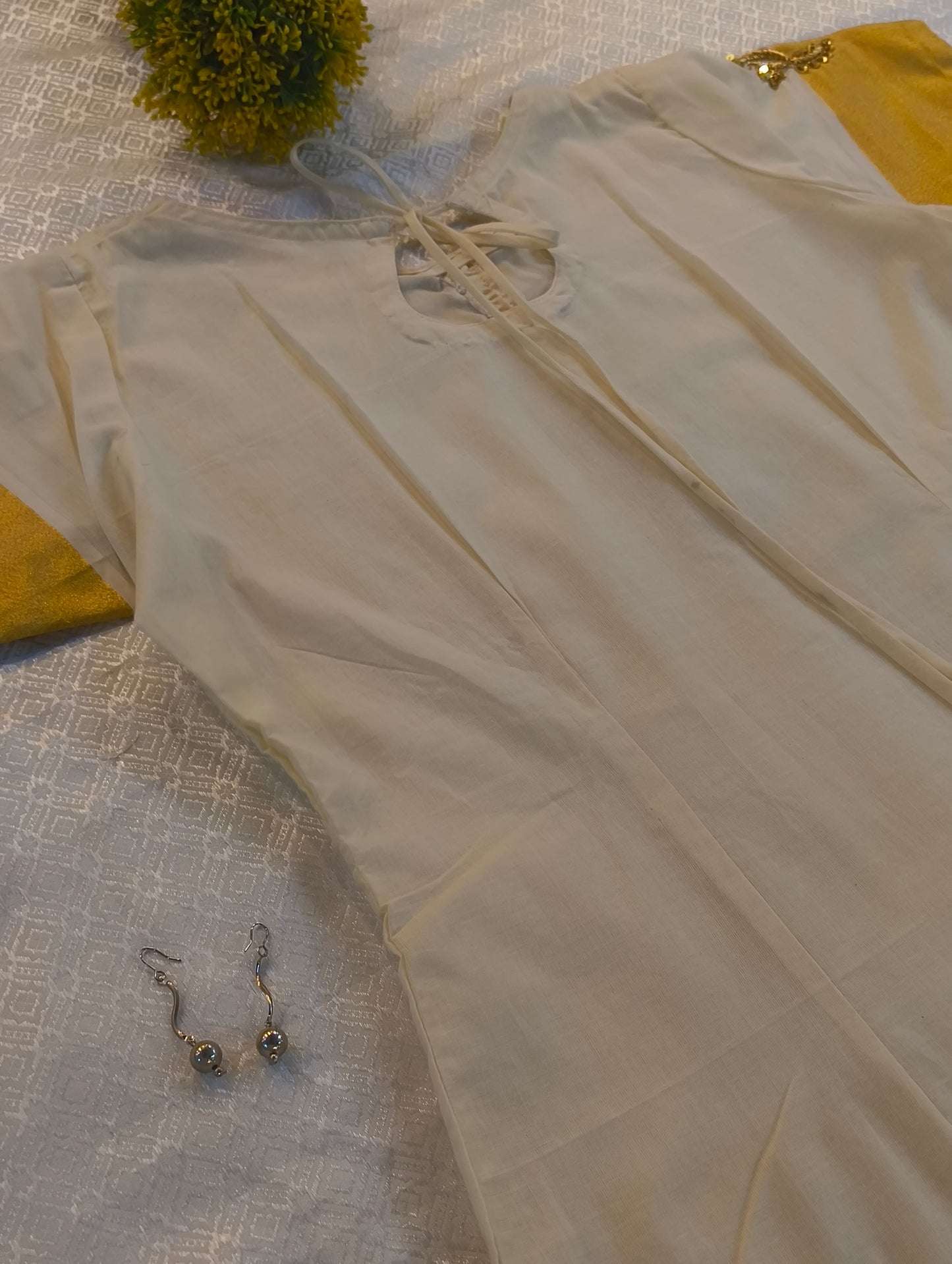 Kerala cotton kurti with hand embroidery