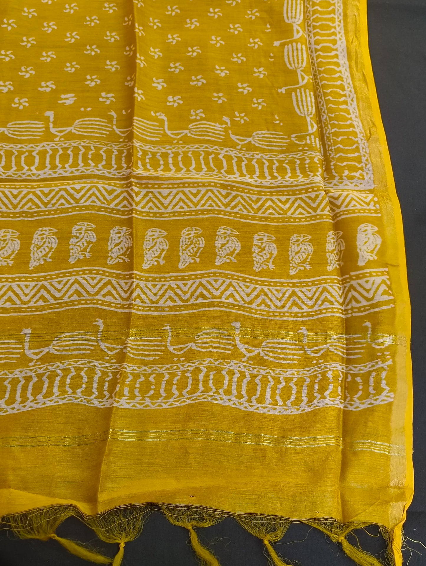 Chanderi material with hand embroidery