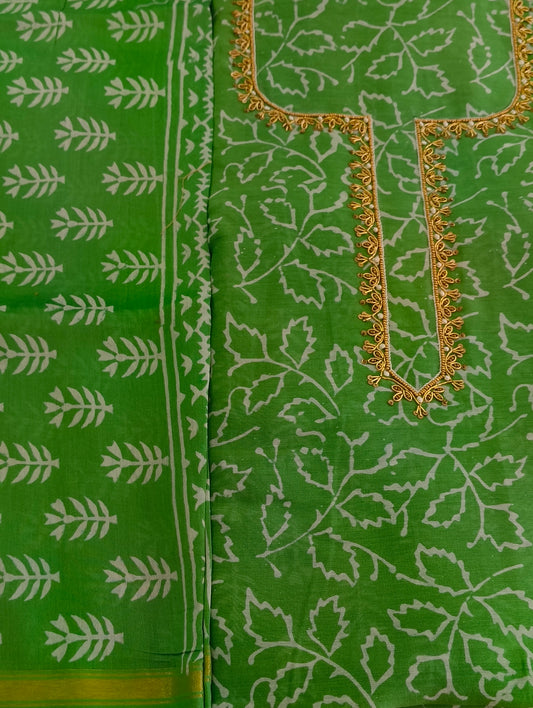 Chanderi material with hand embroidery