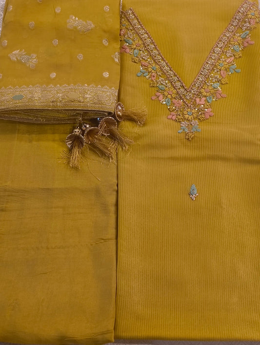 TISSUE SILK WITH HAND EMBROIDERY