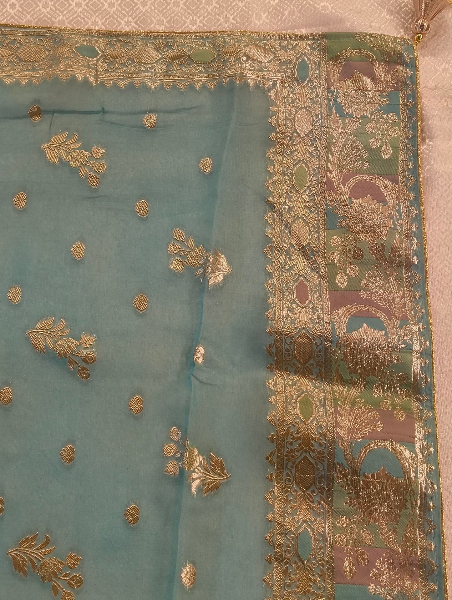 TISSUE SILK WITH HAND EMBROIDERY