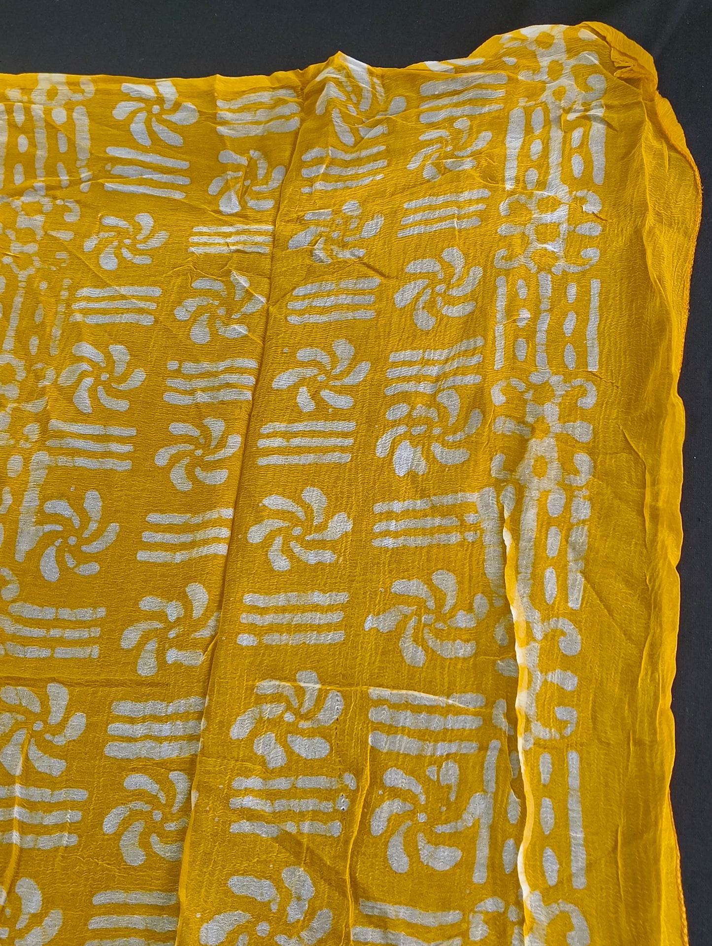 Semi silk material with thread work