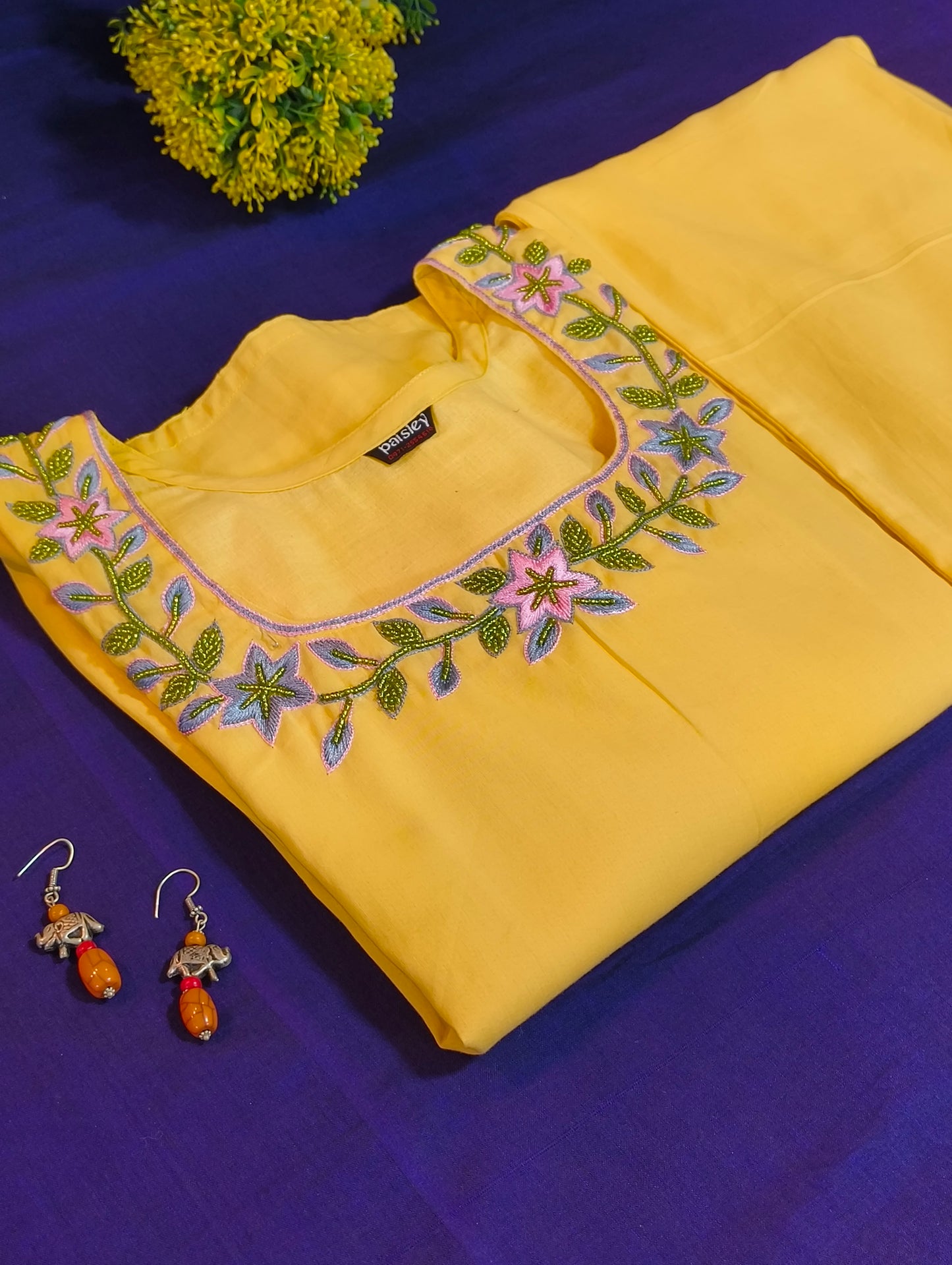 Cotton kurti set with hand work