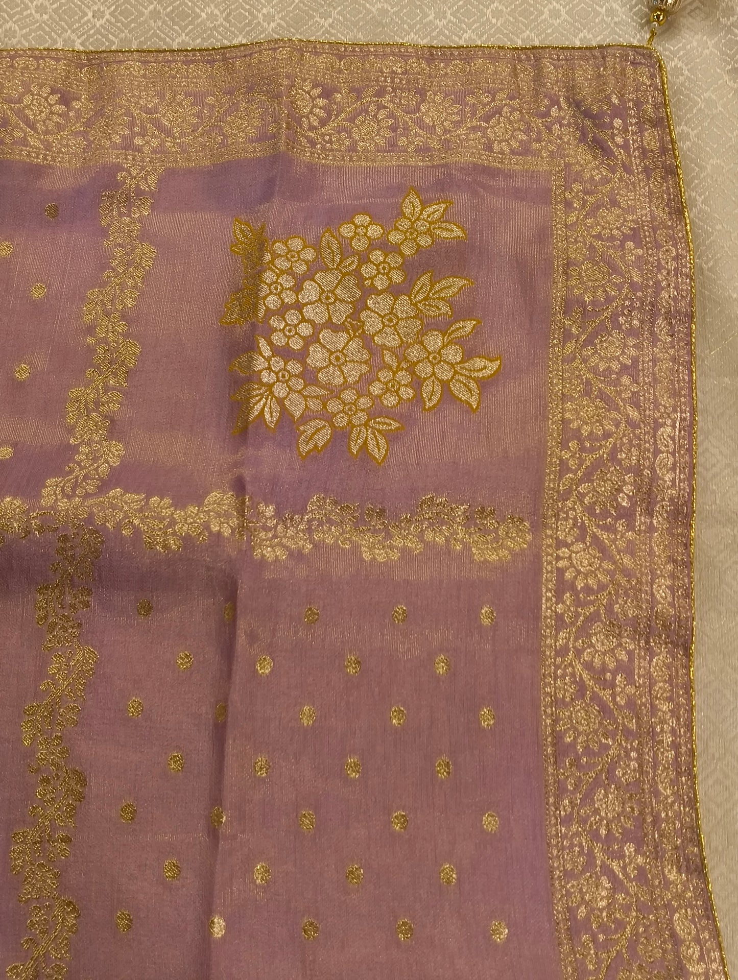 Tissue silk with hand embroidery