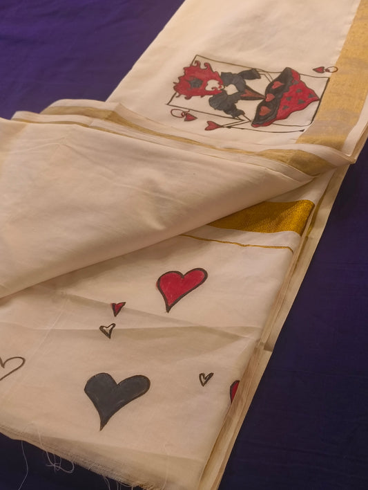 Hand painted cotton saree