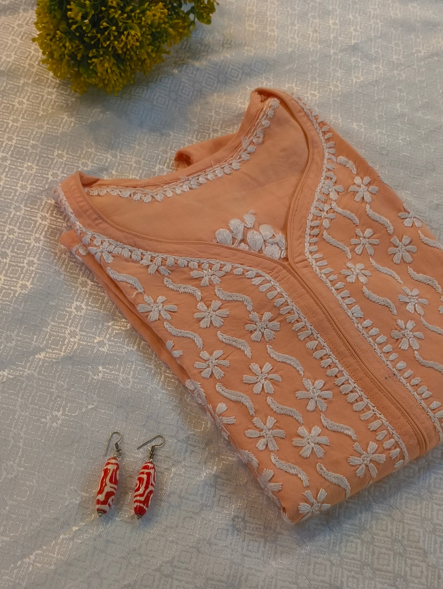 SOFT COTTON CHIKANKARI KURTI