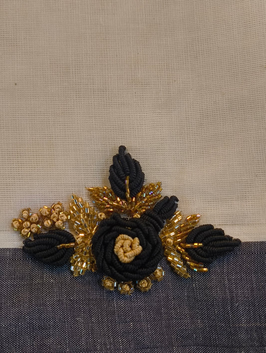 Kerala cotton saree with scalp , stiched blouse with hand embroidery (available at any size)