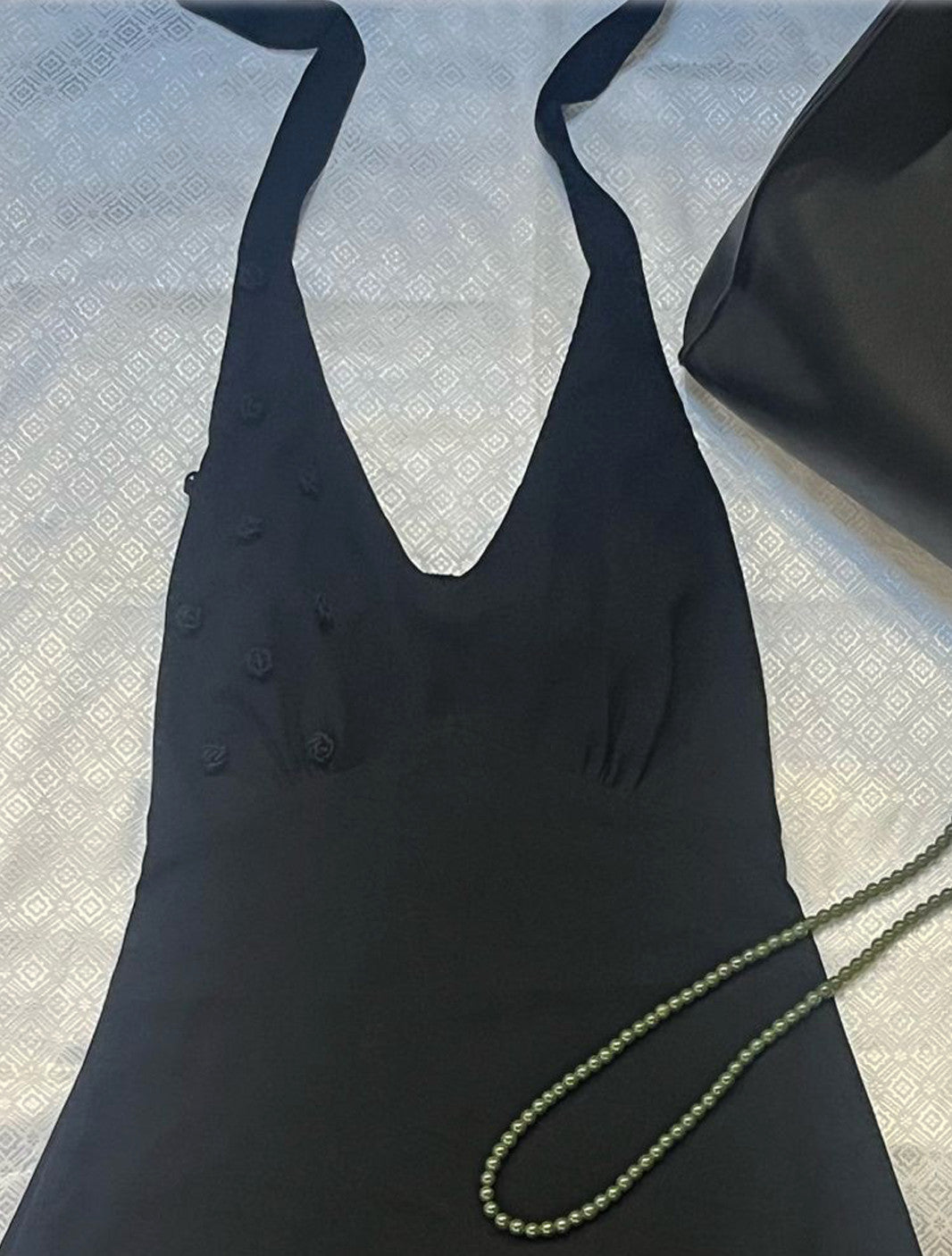 Black Halter Neck Asymmetrical Dress