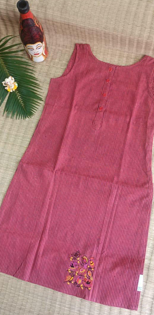 DARK PINK STRIPED TUNIC