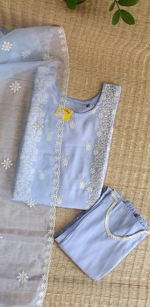lavender top bottom and duppata