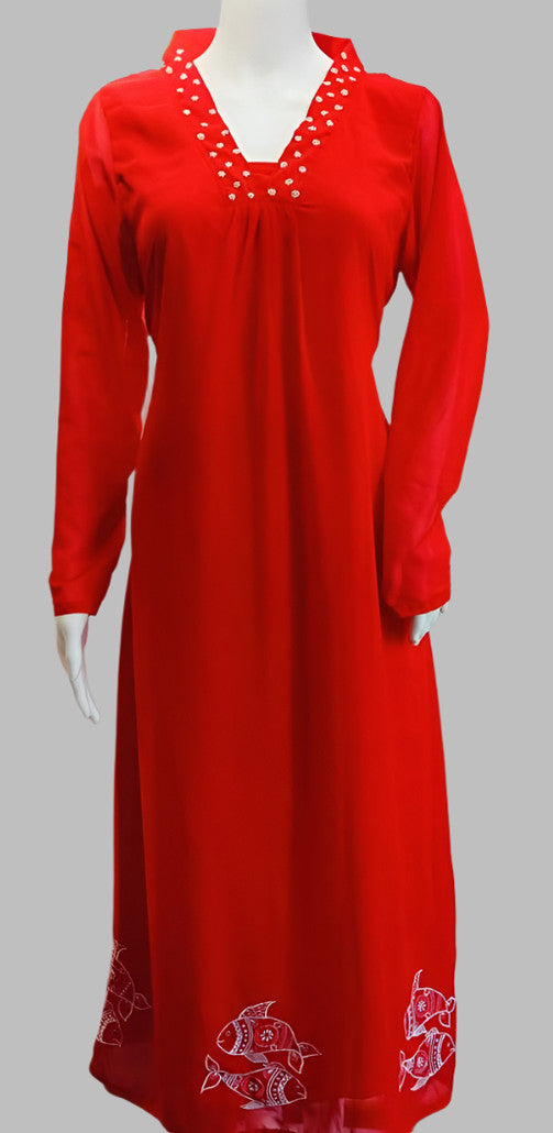 Red chiffon kurti