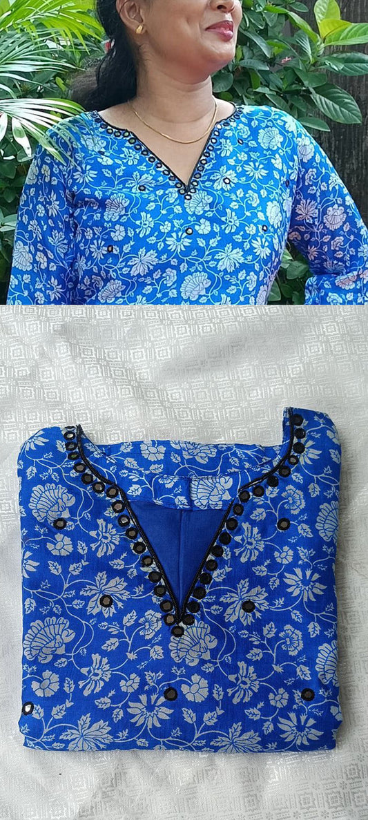 Blue silk kurti