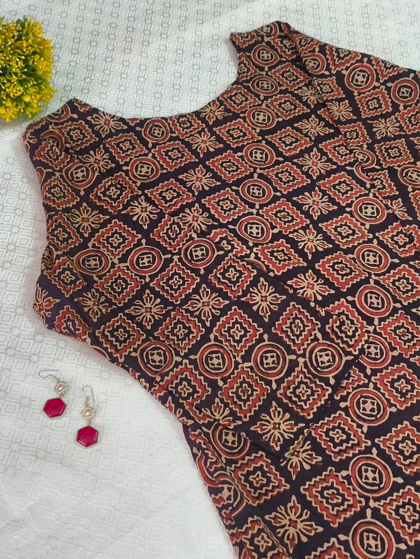 Soft Cotton Ajrak Print Kurti