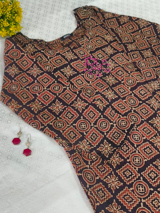 Soft Cotton Ajrak Print Kurti