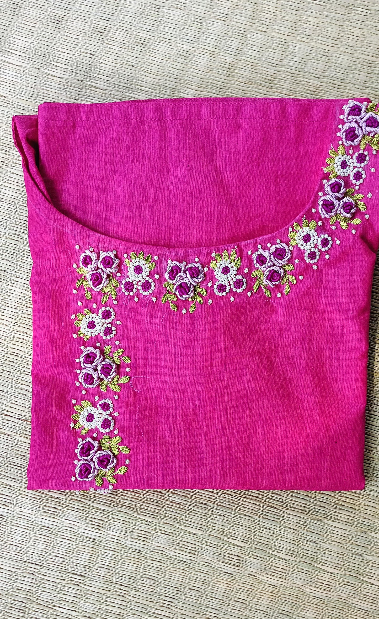 Hot magenta cotton kurti