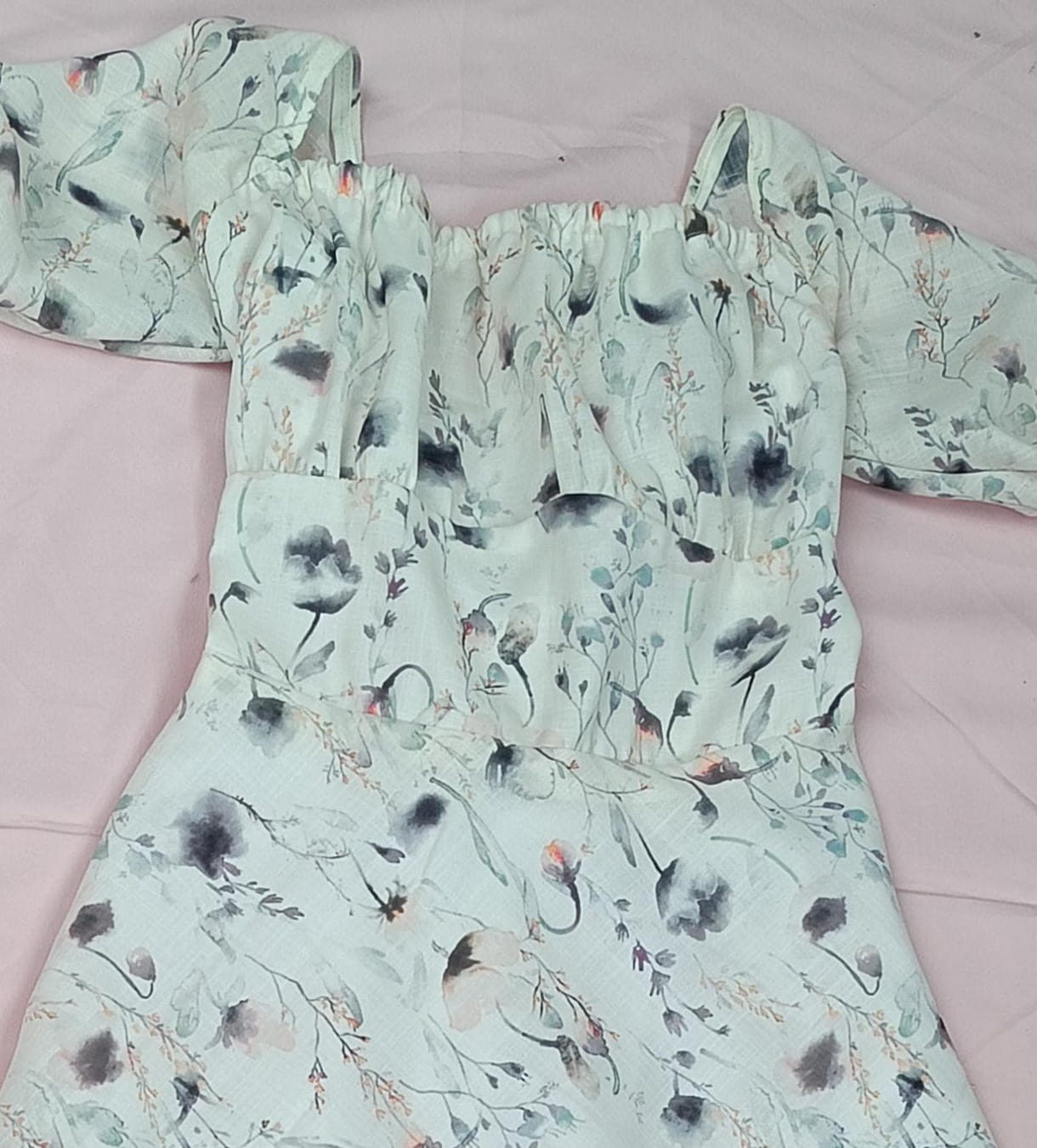 Linen Floral Dress