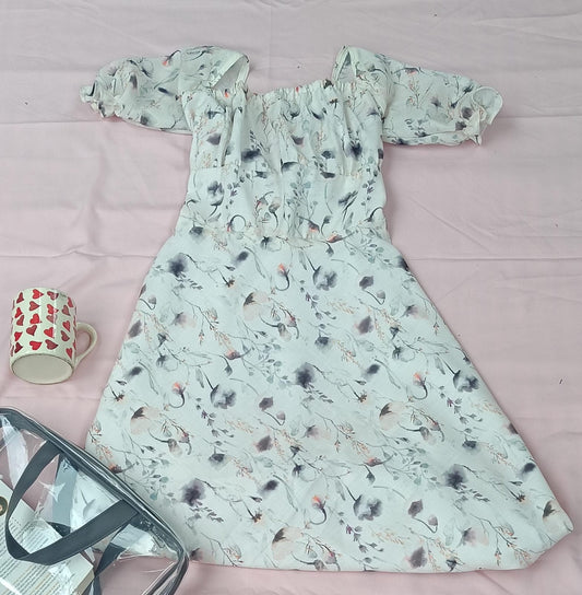 Linen Floral Dress