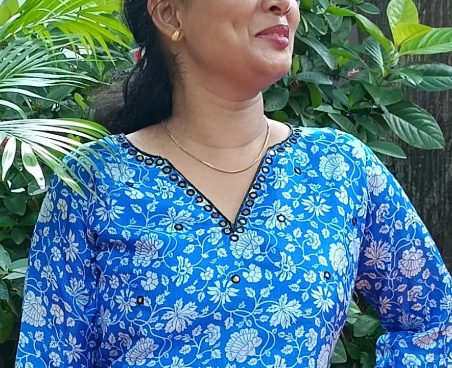 Blue silk kurti