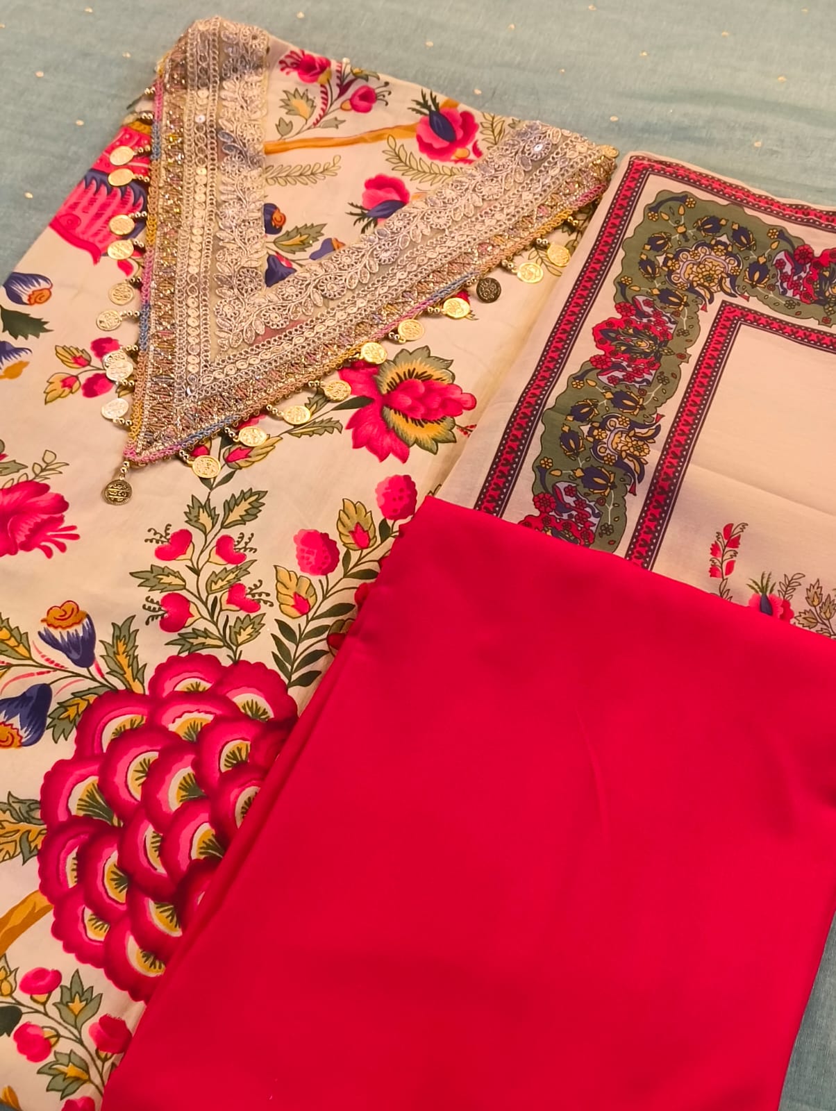 V neck kash design salwar suit