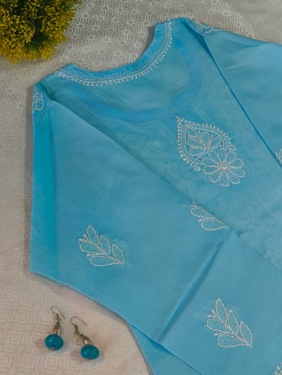 Cotton-Chikankari Kurti