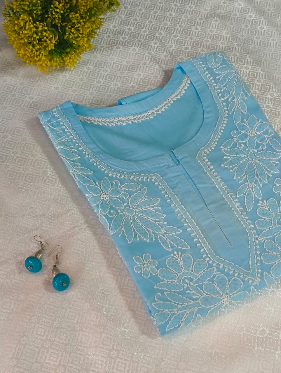Cotton-Chikankari Kurti