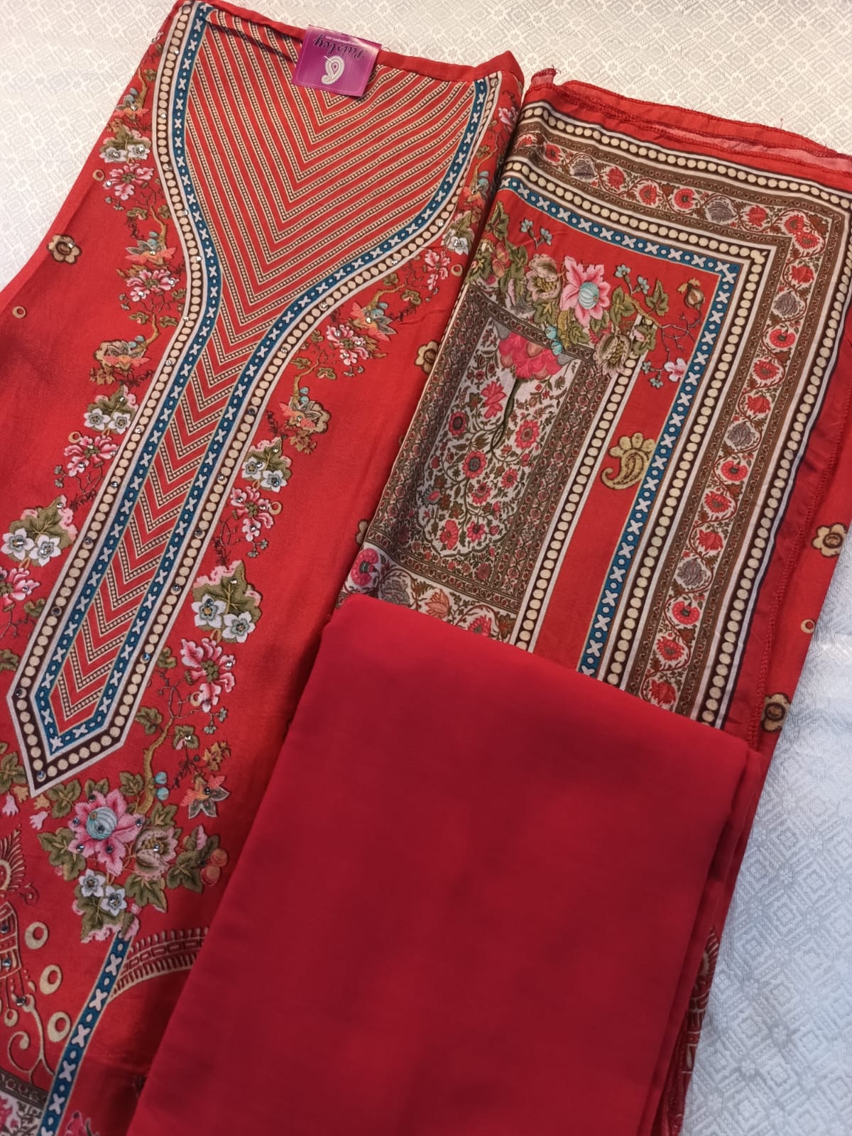 Modal Pink Salwar Set with floral design