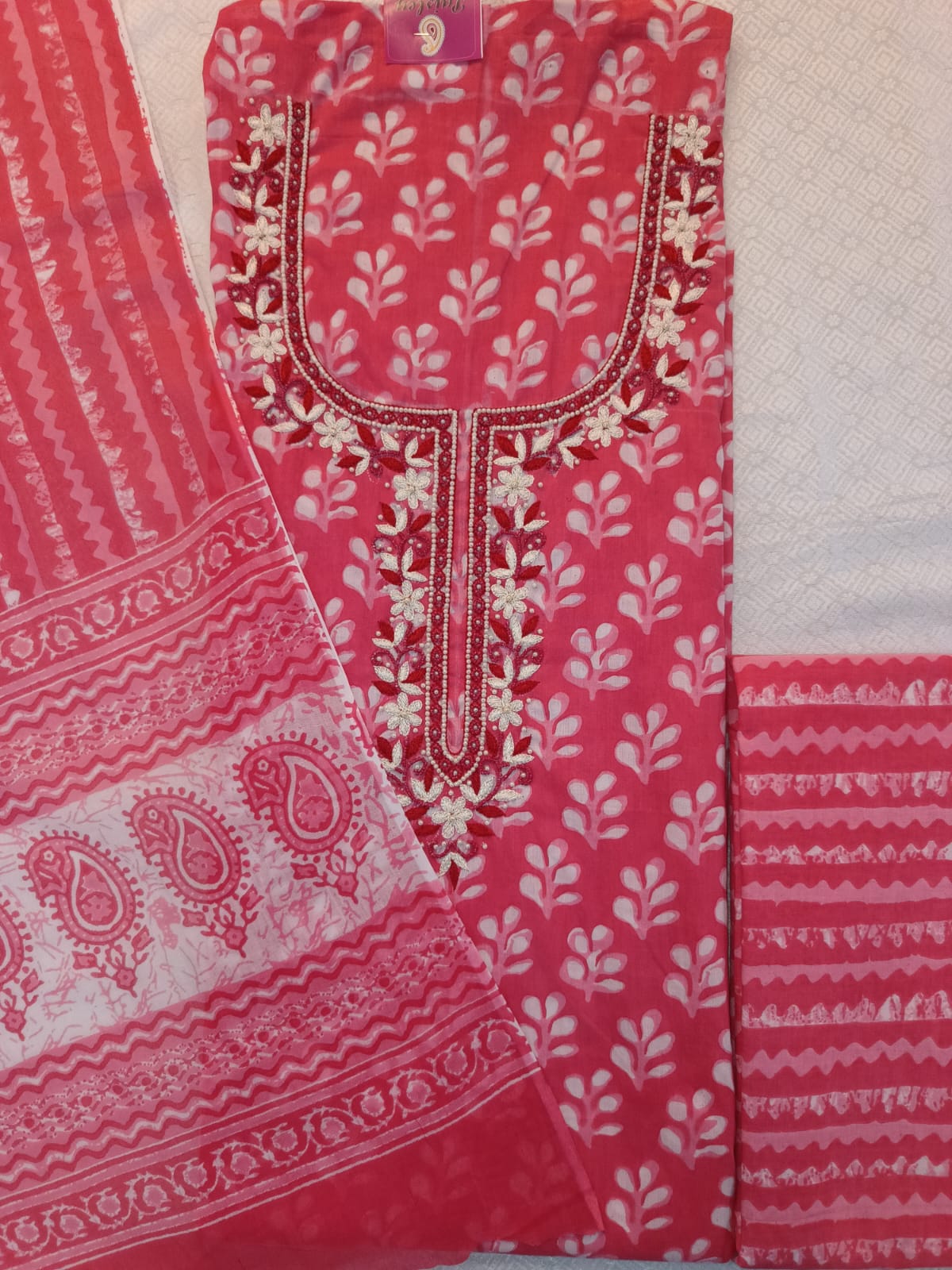 Soft Cotton Handwork Salwar Set Material