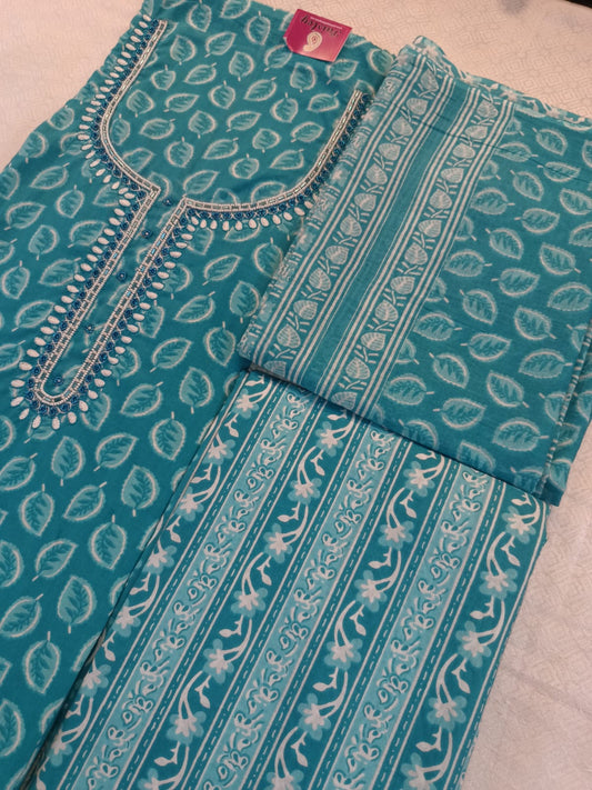 Soft Cotton Handwork Salwar Set Material