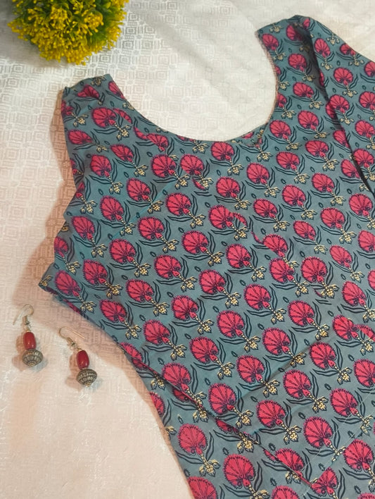 Floral Print Cotton Kurti