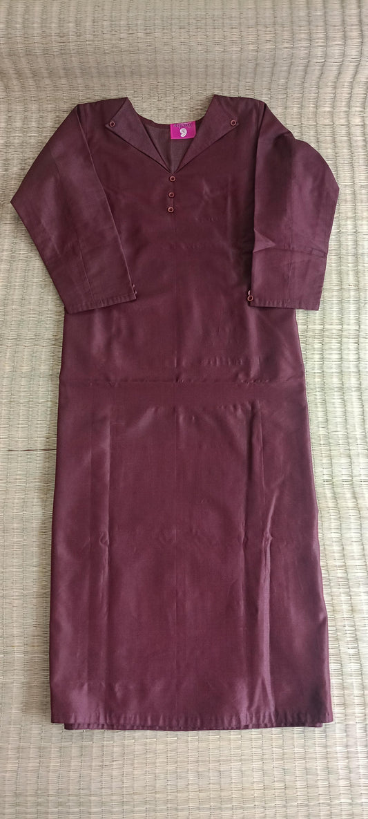 Maroon semi silk top