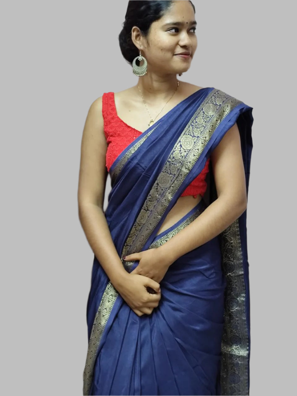 Blue borders saree