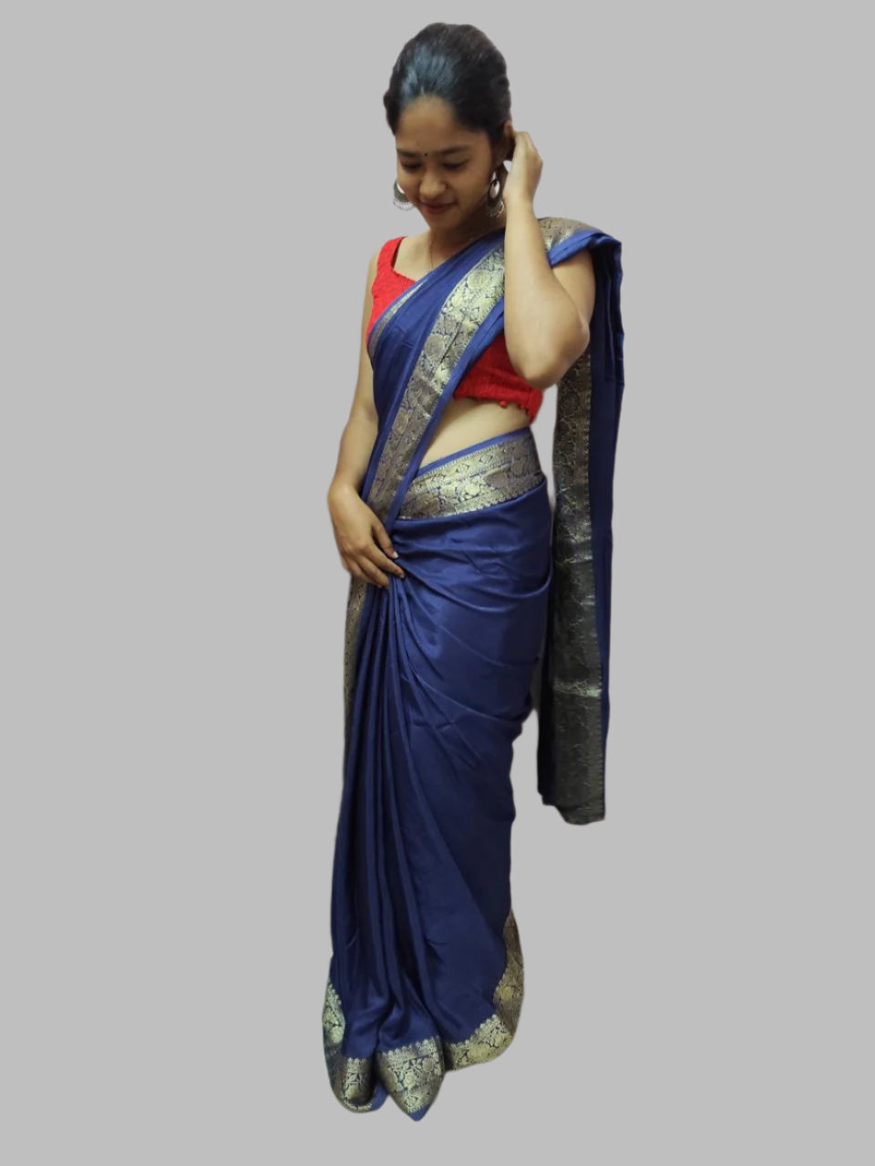 Blue borders saree