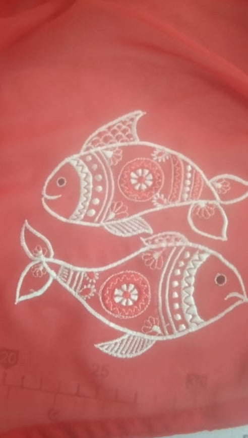 Red chiffon kurti