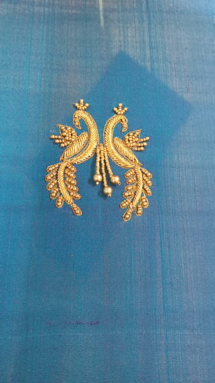 Peacock inspired silk blouse